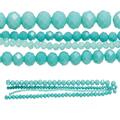 Aqua Faceted Glass Bead Strings By Bead Landing™